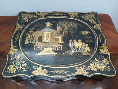 Papier-mâché token box.