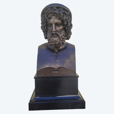Aesculapius, Bronze bust, H 39 cm, Collas Foundry, 19th century