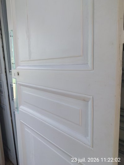 Historic Haussmann-style door with its original frame