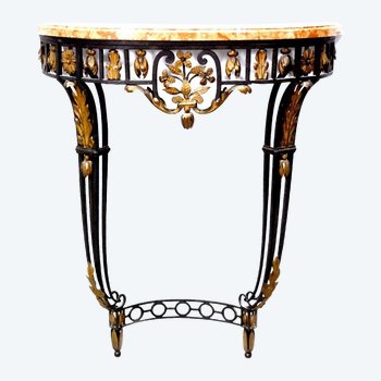 Console Wrought Iron 1930 Art Deco And Marble