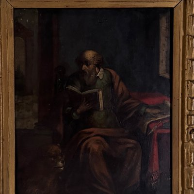 17th-century oil on copper depicting Saint Jerome