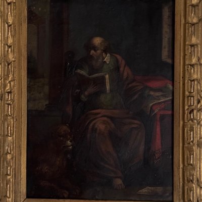 17th-century oil on copper depicting Saint Jerome