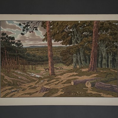 Lithographie par Henri Rivière Les Aspects de la Nature - La Forêt