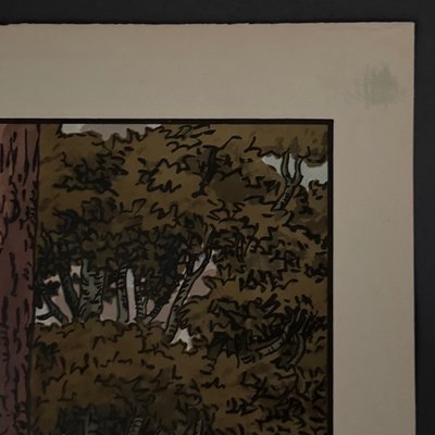 Lithographie par Henri Rivière Les Aspects de la Nature - La Forêt