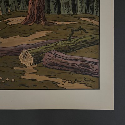 Lithographie par Henri Rivière Les Aspects de la Nature - La Forêt