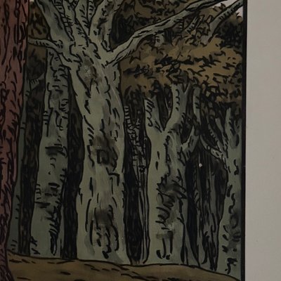 Lithographie par Henri Rivière Les Aspects de la Nature - La Forêt