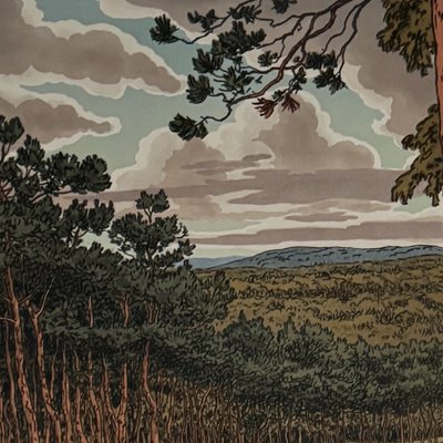 Lithographie par Henri Rivière Les Aspects de la Nature - La Forêt