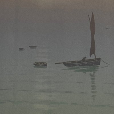 Lithograph by Henri Rivière, *The Beautiful Land of Brittany*—*Mist at Sea*