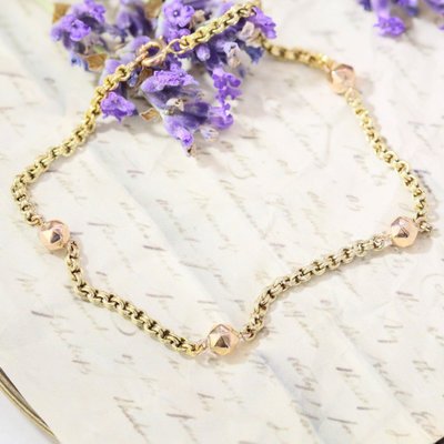 Bracelet ancien or jaune et or rose