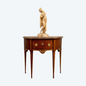 Rare Commode Dite Perruquiere In Louis XVI Marquetry Circa 1770