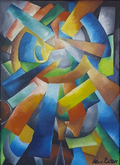 Alexandra EXTER (1882-1949) « Dynamique des couleurs »,  Composition constructiviste moderne