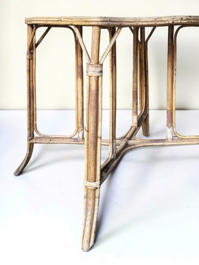 Natural rattan table, circa 1960–1970 