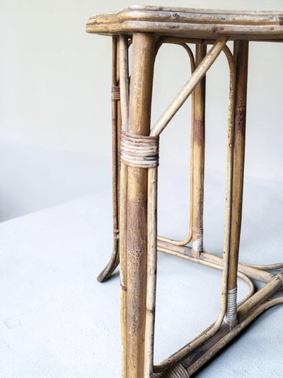 Natural rattan table, circa 1960–1970 