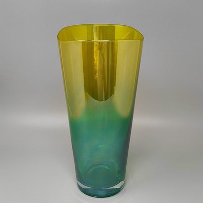 1970s Ca' dei Vetrai Green & Yellow Murano Glass Vase — Italian Luxury