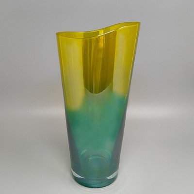 1970s Ca' dei Vetrai Green & Yellow Murano Glass Vase — Italian Luxury