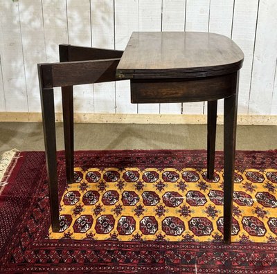 Table console demi lune anglaise en acajou 19ème