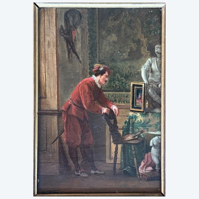 Scuola francese del XIX secolo - Studio di pittura
