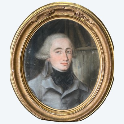 Ritratto a pastello di un uomo della fine del XVIII secolo - Direttorio - tardo periodo Luigi XVI