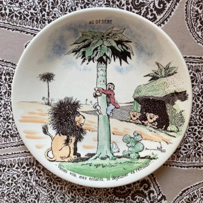 Piatti francesi di Benjamin Rabier per Sarreguemines, anni '30, set di 6 pezzi.