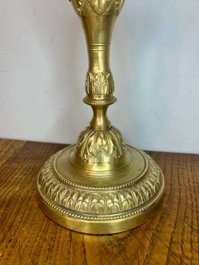 Pair of large Louis XVI style candlesticks/flaps