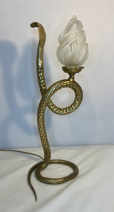 Bronze cobra snake lamp
