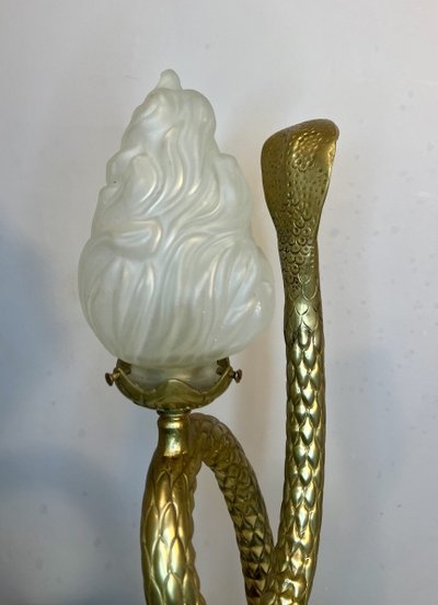Bronze cobra snake lamp