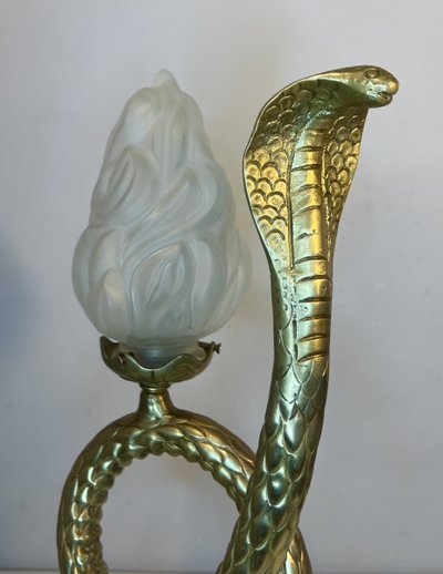 Bronze cobra snake lamp