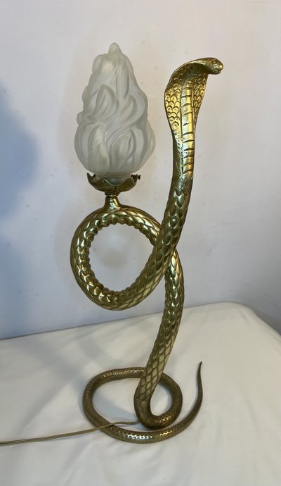 Bronze cobra snake lamp