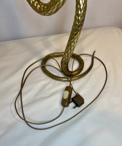 Bronze cobra snake lamp