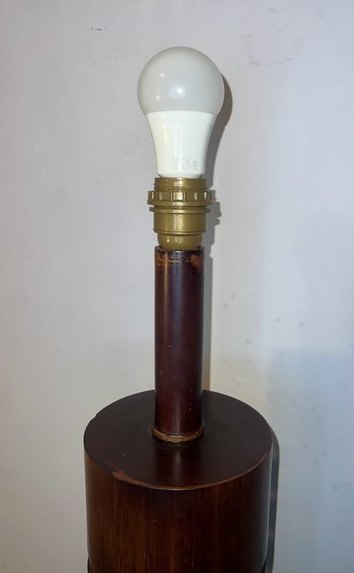 Lampada da terra in mogano degli anni '70