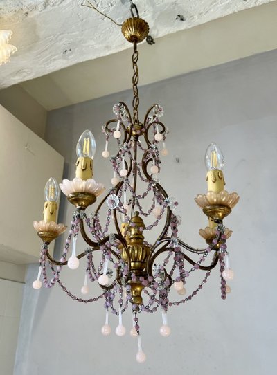Lustre Murano opaline rose