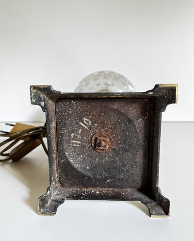 19th century electrified oil lamp.