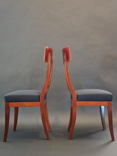 Jacob Frères / Château de Bois Préau, pair of Consulate period chairs.