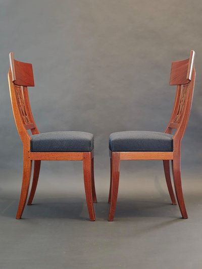 Jacob Frères / Château de Bois Préau, pair of Consulate period chairs.