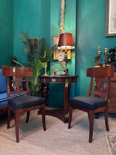 Jacob Frères / Château de Bois Préau, pair of Consulate period chairs.