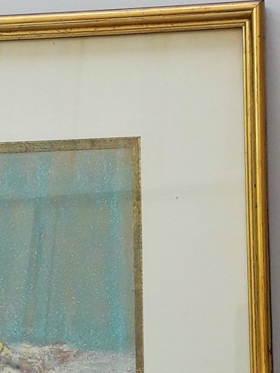 Quadro a pastello raffigurante una donna nuda, 1965, firmato (Fabien Louis Pouilloux)
