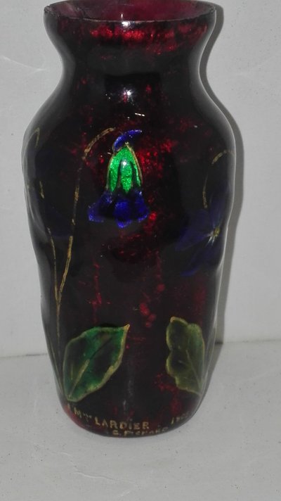 C. PICHARD 1905 small enameled vase