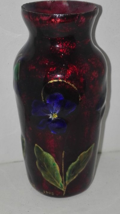 C. PICHARD 1905 small enameled vase
