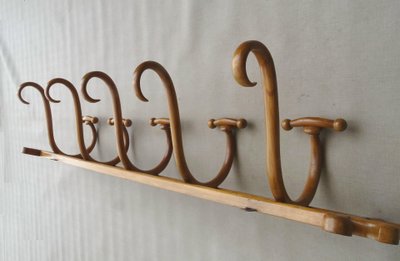 Appendiabiti da parete THONET a 5 curve, 1900 circa