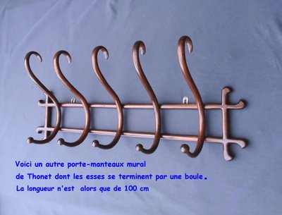 Appendiabiti da parete THONET a 5 curve, 1900 circa