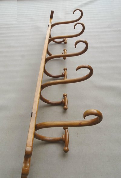 Appendiabiti da parete THONET a 5 curve, 1900 circa