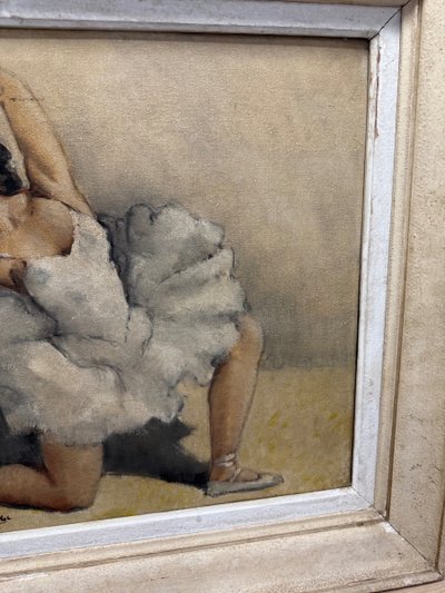 Oil on canvas painting by César VILOT: Ballerina