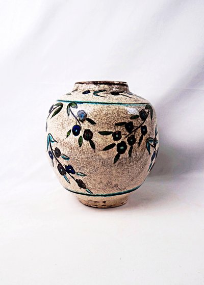 Vase boule aux olives artisanat populaire Perse milieu XXe