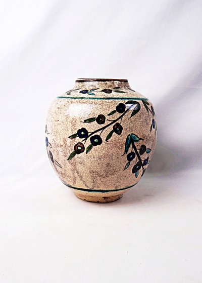 Vase boule aux olives artisanat populaire Perse milieu XXe