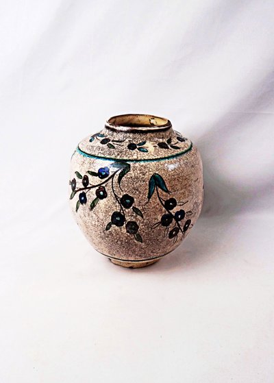 Vase boule aux olives artisanat populaire Perse milieu XXe