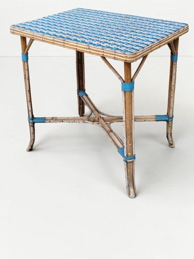 Woven rattan table, mid-20th century