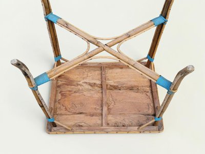 Woven rattan table, mid-20th century