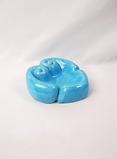 Heart-shaped ceramic ashtray from Vallauris, signed MJ, mid-20th century