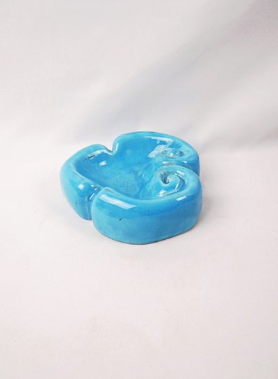 Heart-shaped ceramic ashtray from Vallauris, signed MJ, mid-20th century