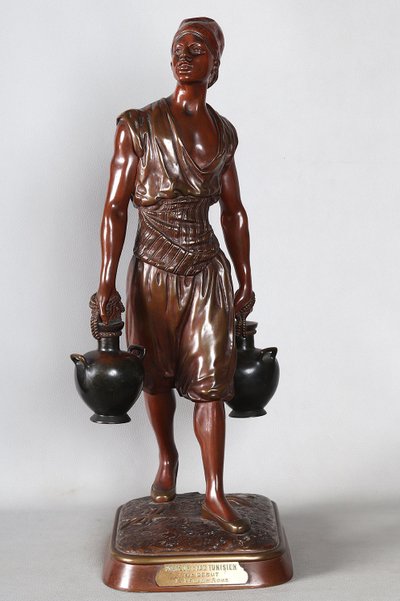 19th-century bronze, signed: Charles ANFRIE, 42 cm, “Accident”
